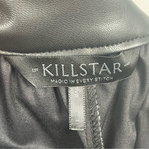 Killstar Blood Rose Skirt black red rose pattern & faux leather waistband, L. - Picture 8 of 10